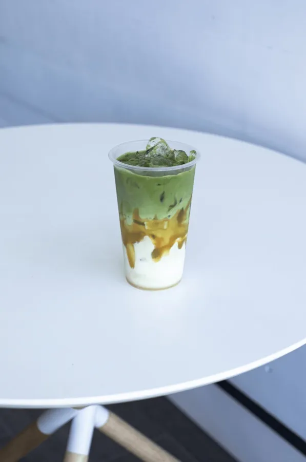 Iced matcha latte